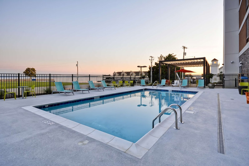 Pool with an accessible lift at Home2 Suites by Hilton Decatur Ingalls Harbor