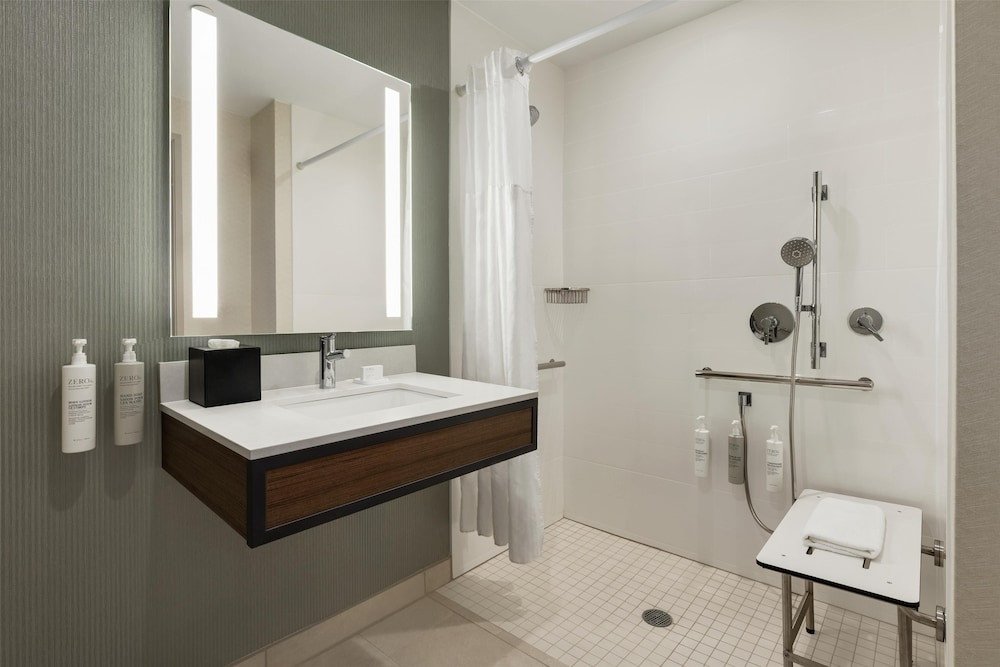 Accessible roll-in shower at Hilton Garden Inn Riverhead