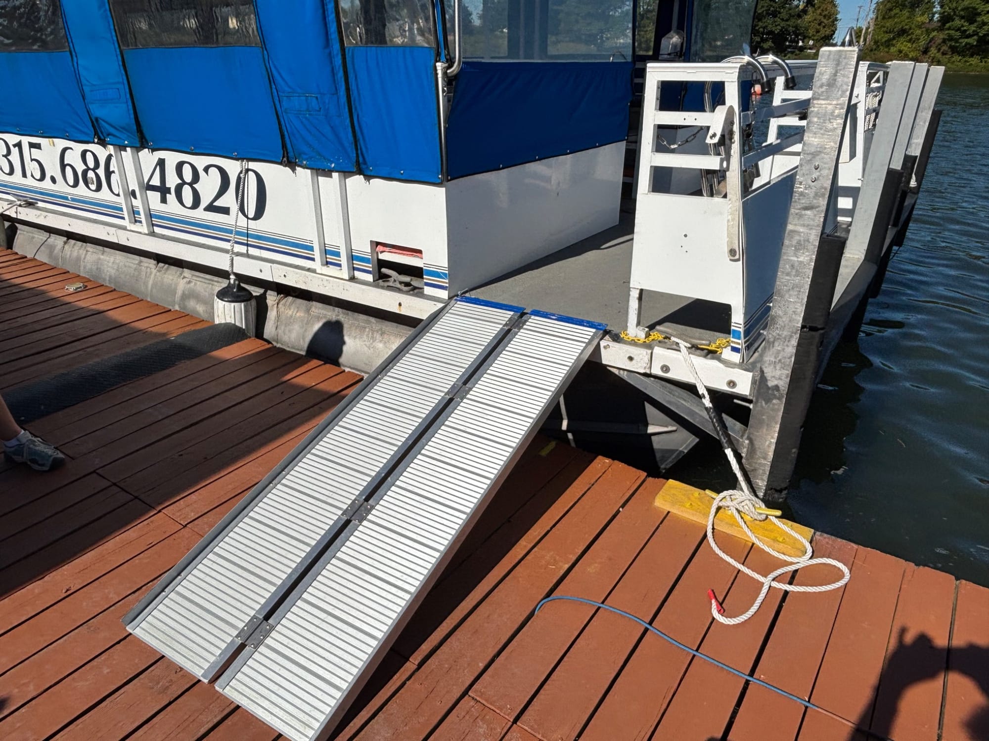 Accessible ramp onto Clayton Island Tours boat