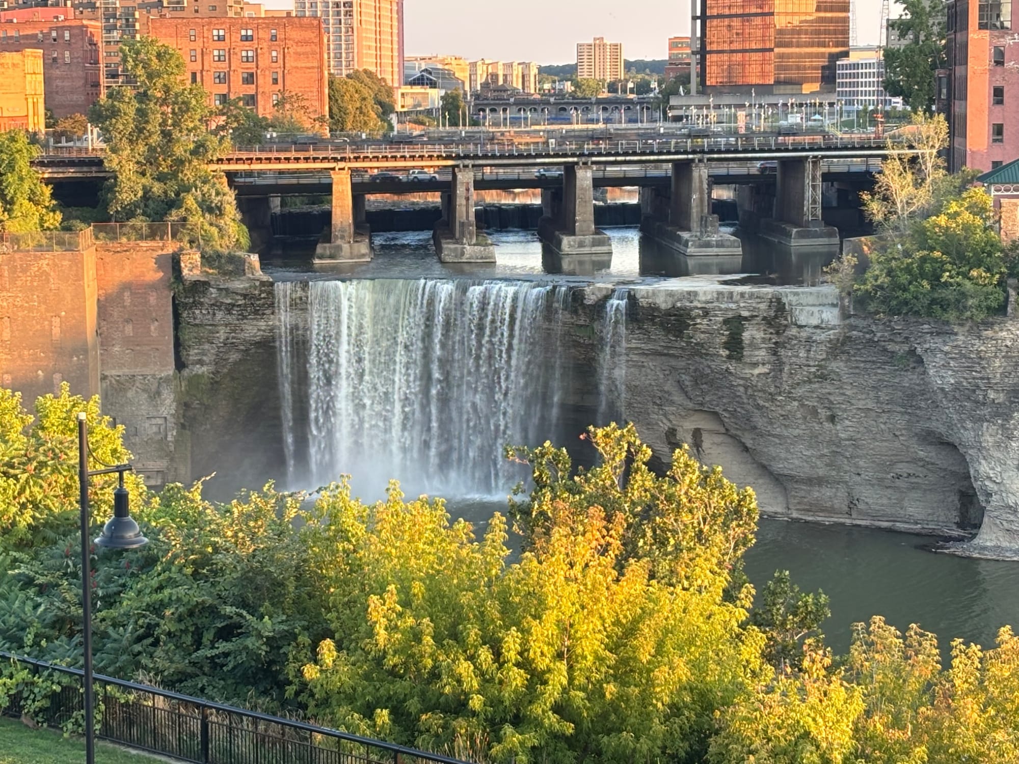 View of High Falls in Rochester, NY