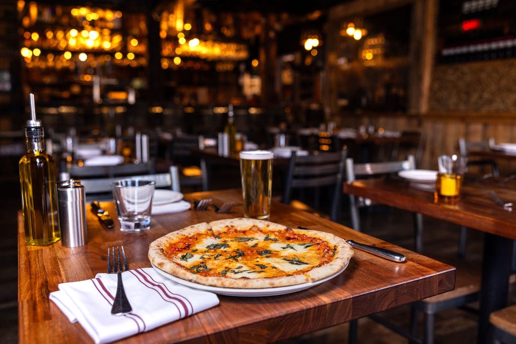 Pizza and beer at Forno Bistro