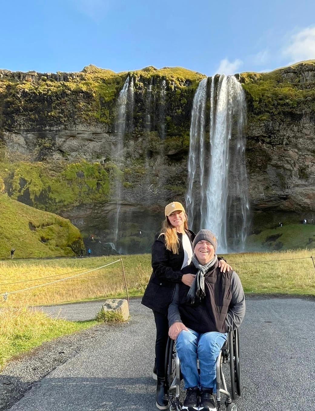 Bert, wheelchair user, and his wife Joy in Iceland