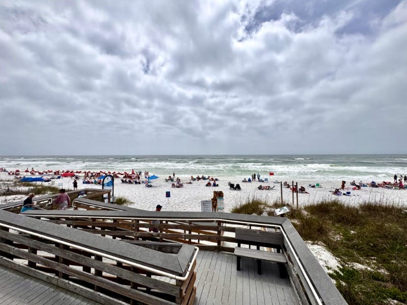 Overlooking a busy day at Miramar Beach in South Walton, Fl