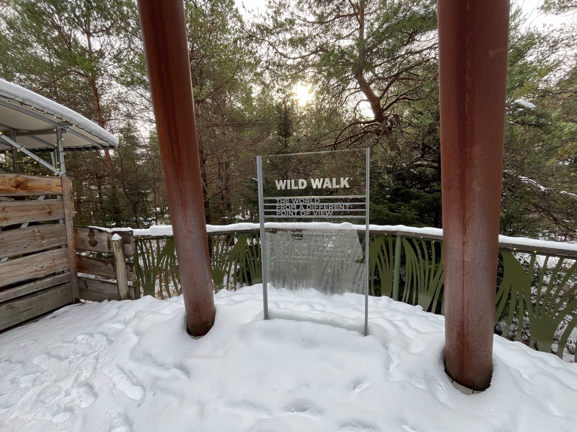 Plaque reading "Wild Walk" at The Wild Center