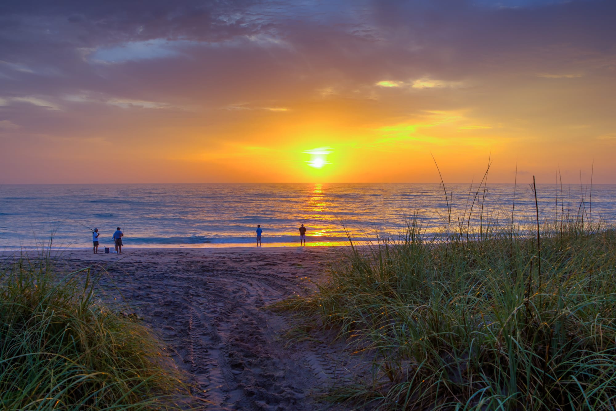 Hobe Sound Beach at sunset in Martin County