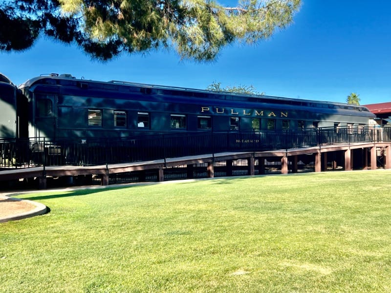 Train driving through at McCormick-Stillman Railroad Park
