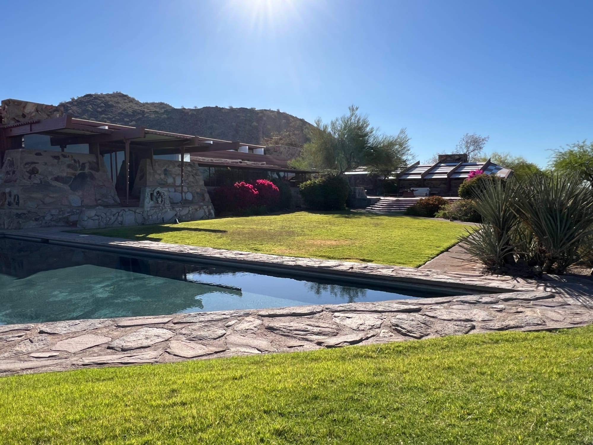 Outdoor pool and grounds at Taliesin West