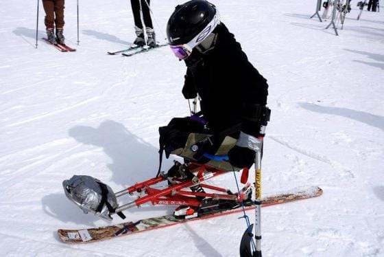 Adaptive skier at Adaptive Sports Association in Durango, Colorado