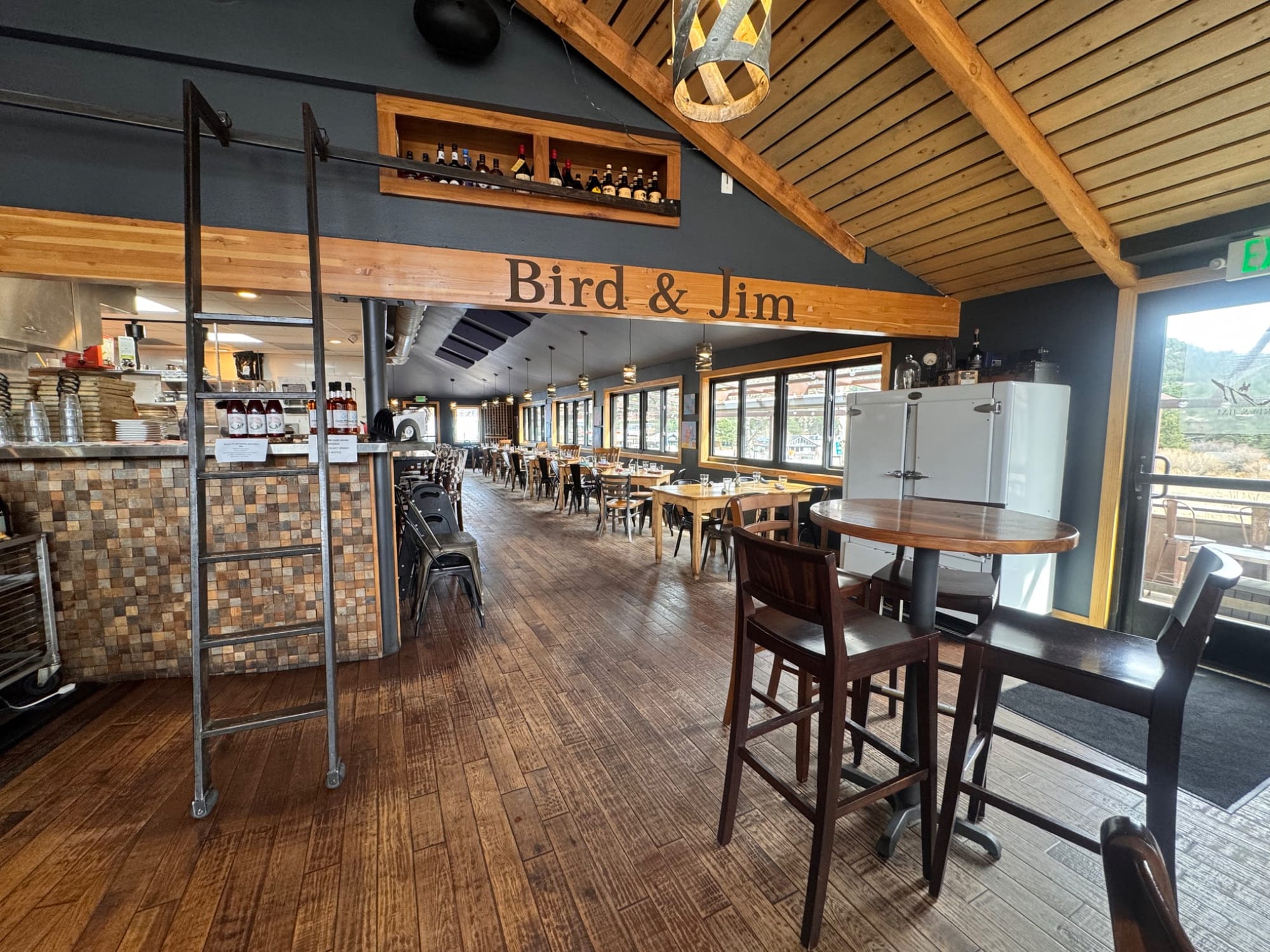 Bird & Jim restaurant dining room in Estes Park