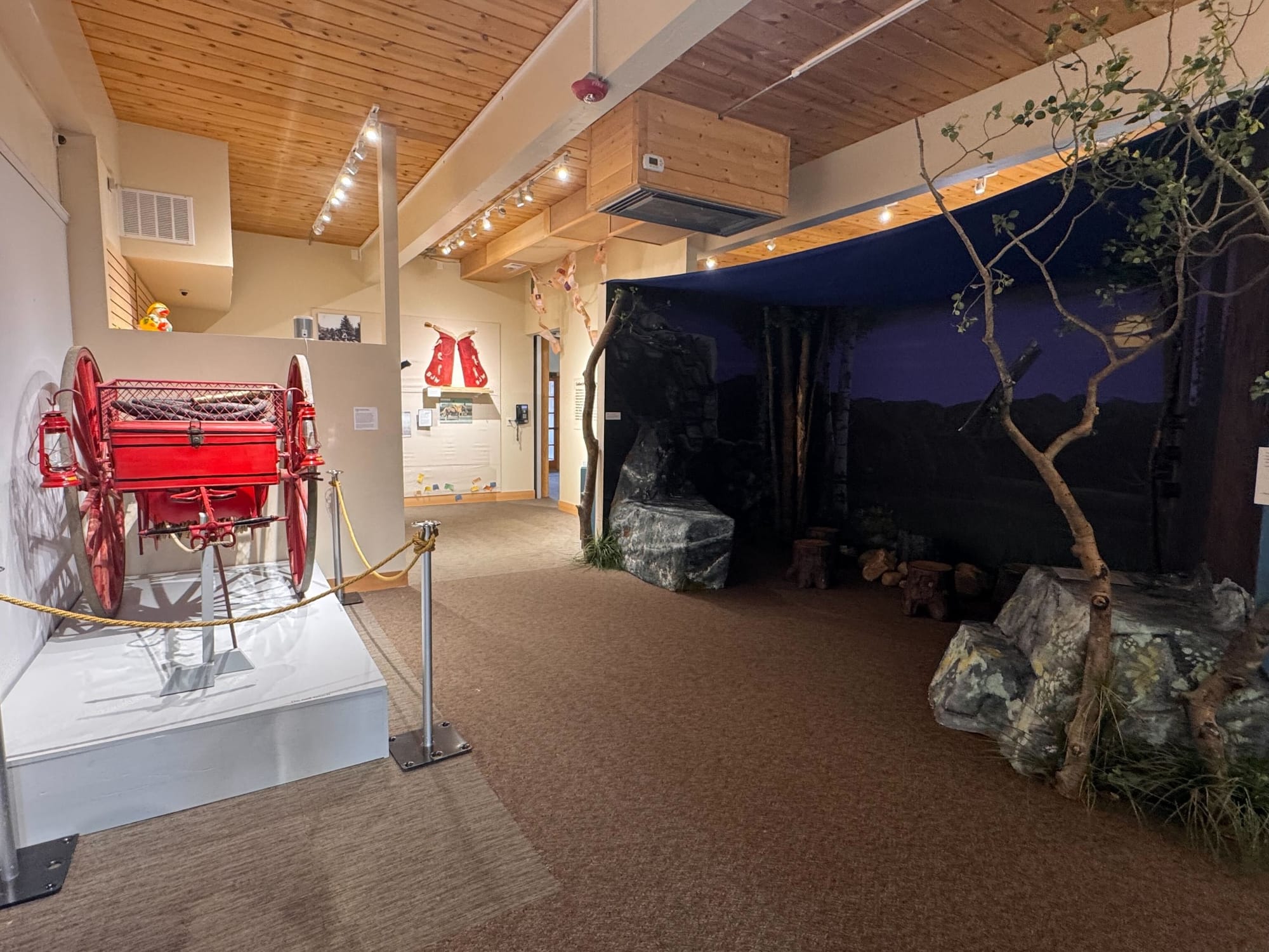 Red wagon exhibit at Estes Park Museum
