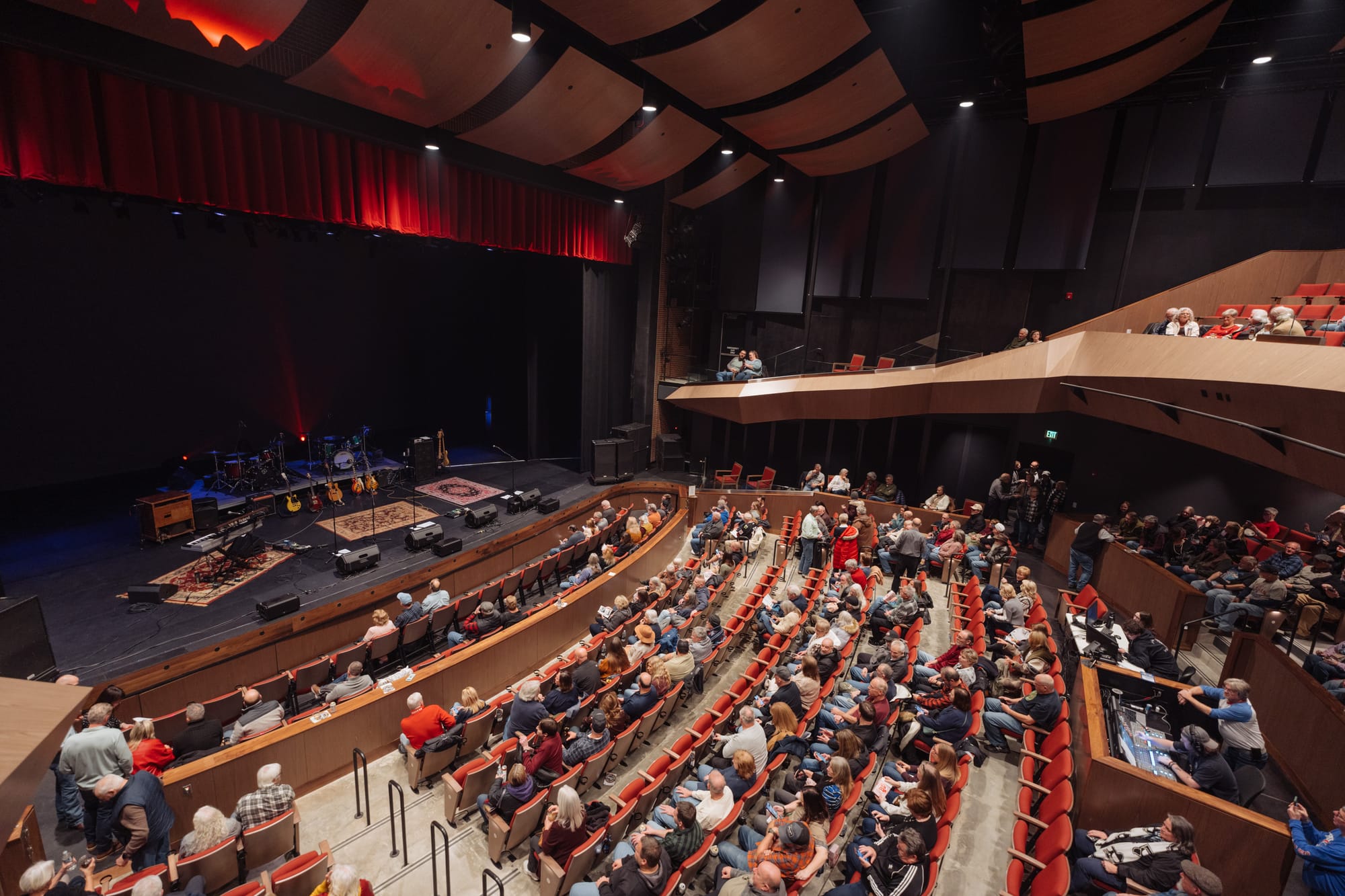 Overlooking seats and stage at Hendricks Live! 