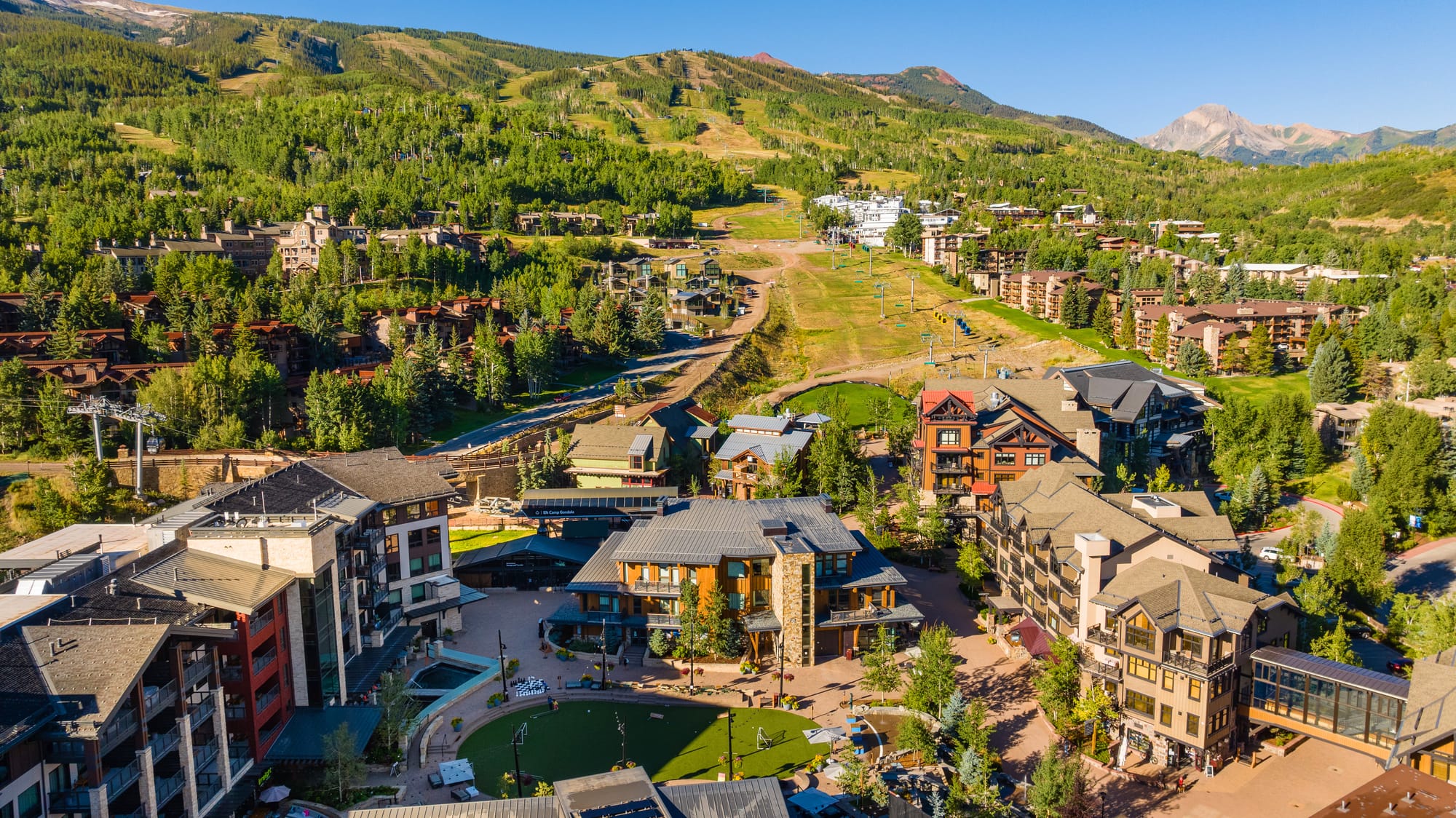 Aerial view of Snowmass Village in the Summer, Colorado