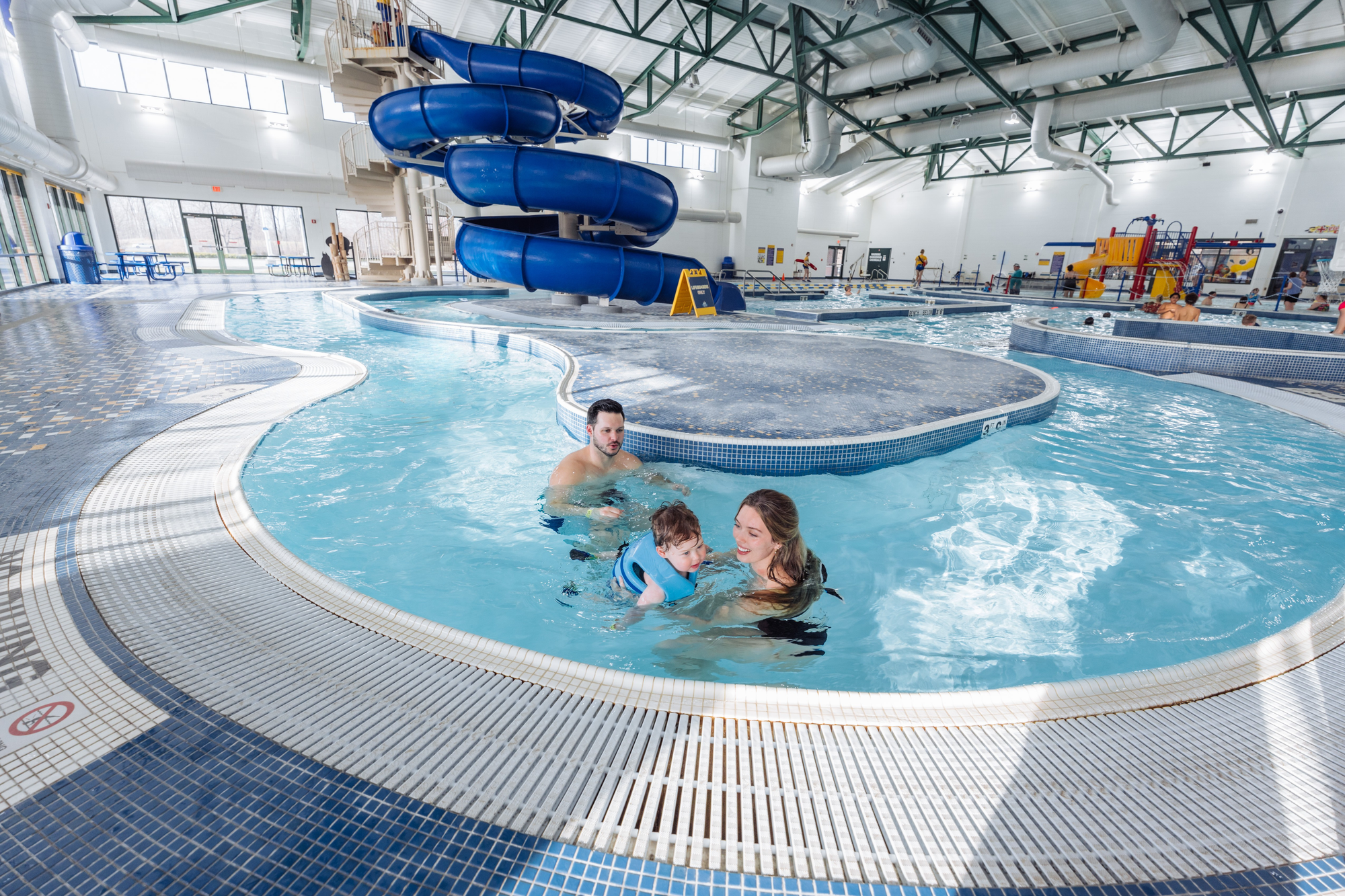 Family enjoying the lazy river at Splash Island Family Water Park