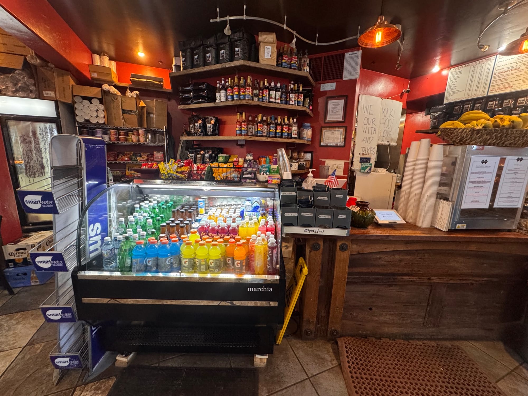Coffee bar and drinks at Telluride Coffee Co.