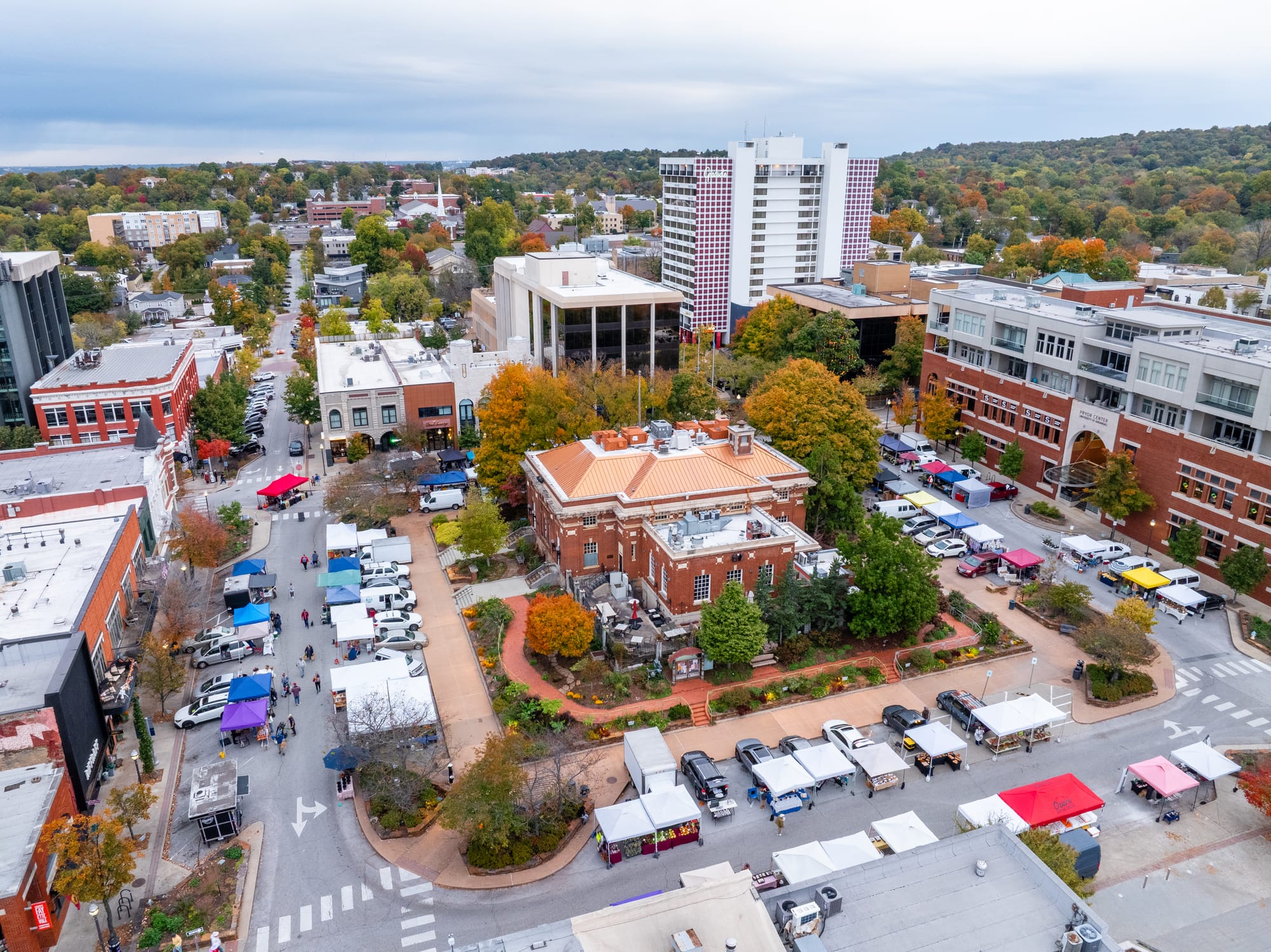 Aerial view of Downtown Fayetteville