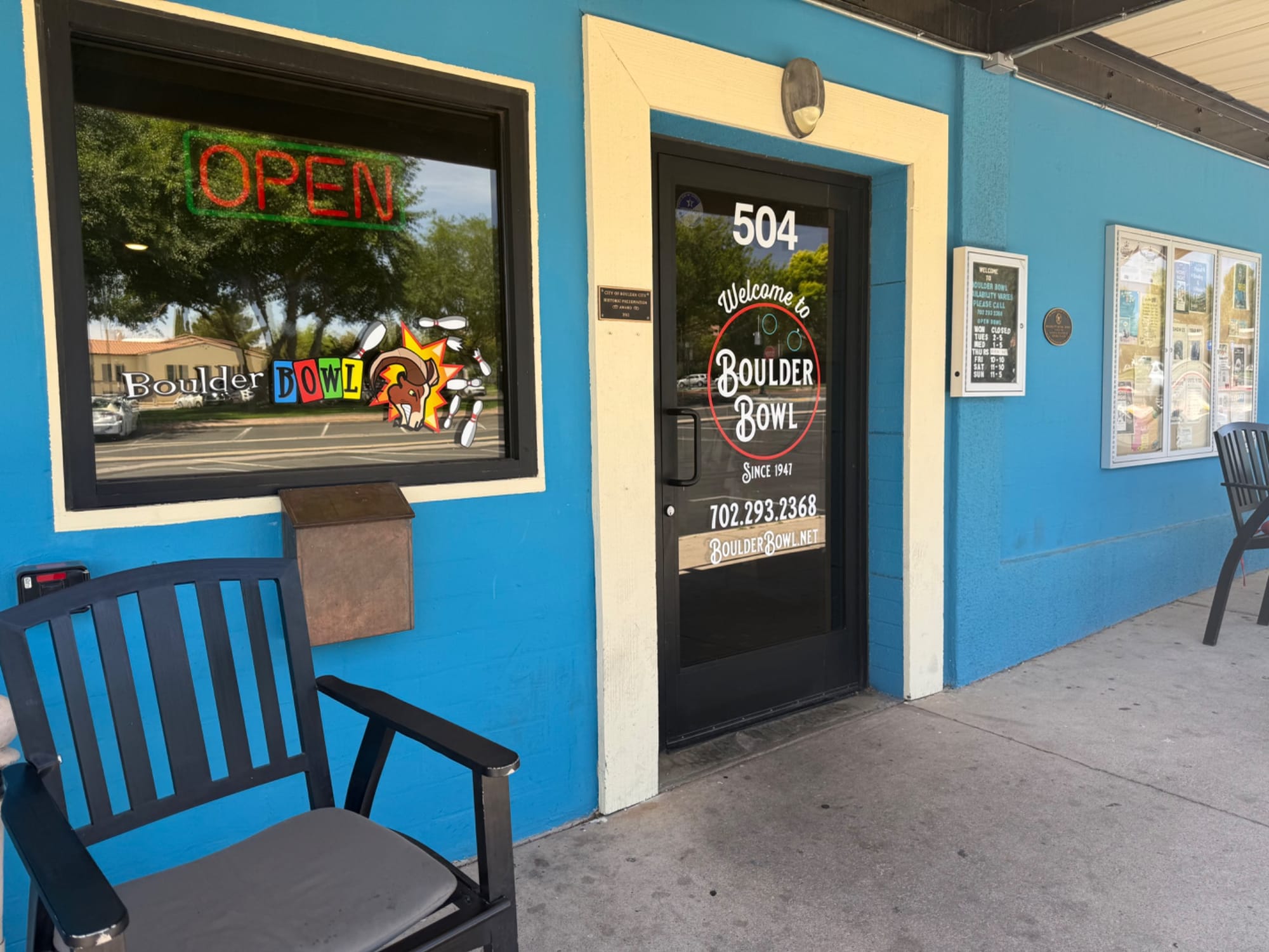 Flat, accessible entrance at Boulder Bowl in Boulder City, Nevada