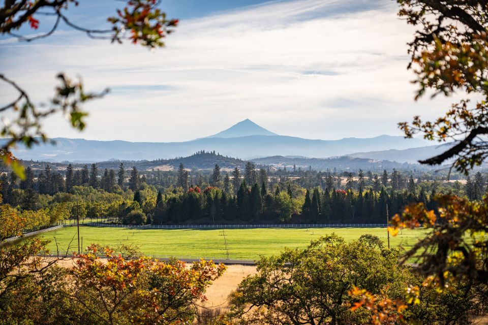 Medford, Oregon with mountain in distance