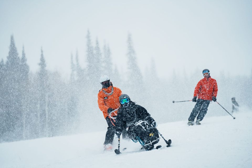 Adaptive sit-skiing with instructor at Park City
