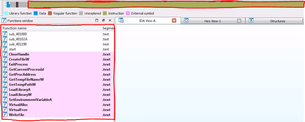 overview navigator and function window