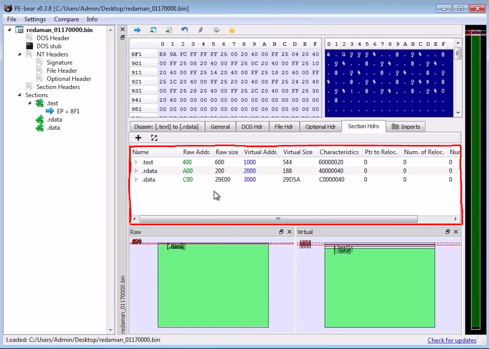 peabear section headers