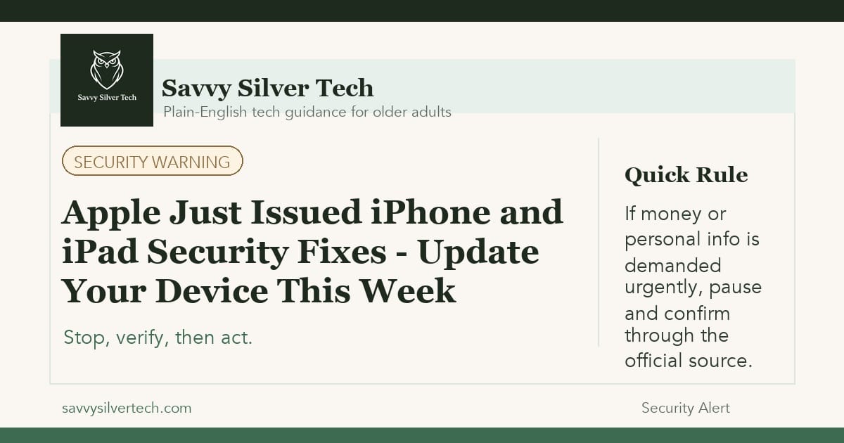 Apple Just Issued iPhone and iPad Security Fixes - Update Your Device This Week