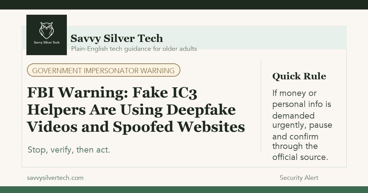 FBI Warning: Fake IC3 Helpers Are Using Deepfake Videos and Spoofed Websites