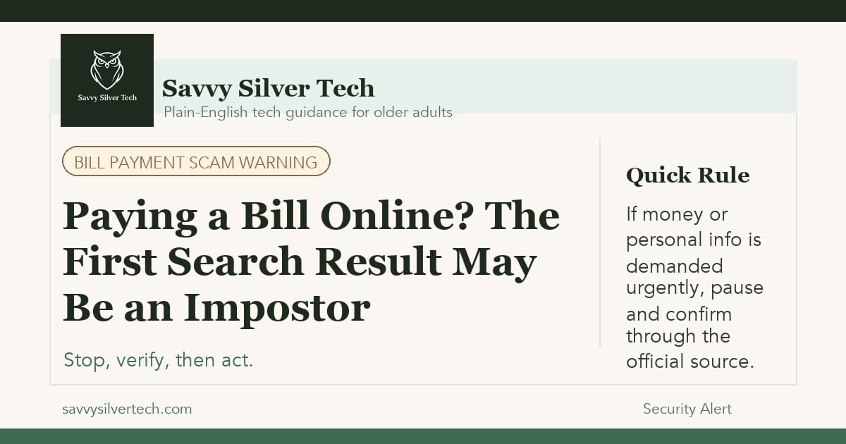 Paying a Bill Online? The First Search Result May Be an Impostor