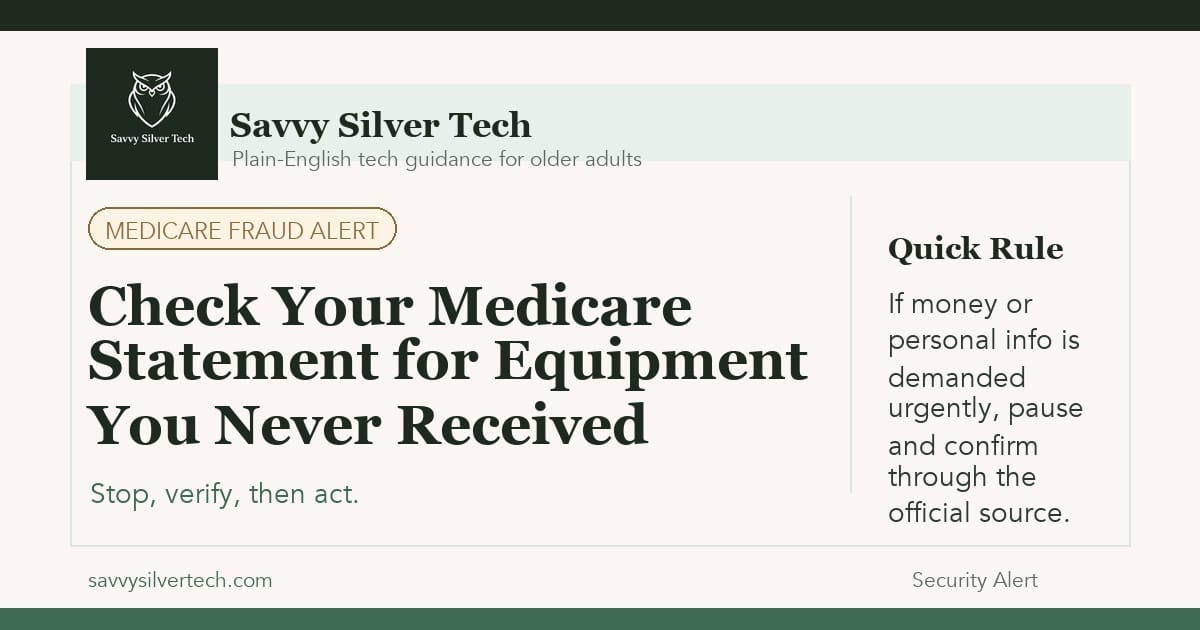 Check Your Medicare Statement for Equipment You Never Received
