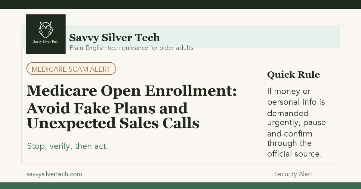 Medicare Open Enrollment: Avoid Fake Plans and Unexpected Sales Calls
