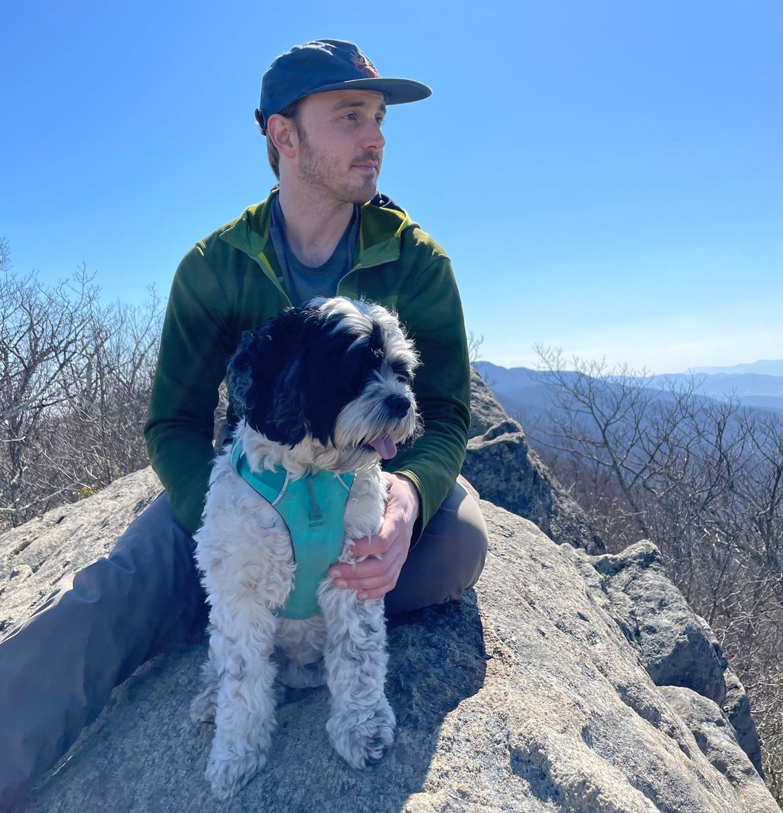 Erik and Niku enjoy the view in Shenandoah