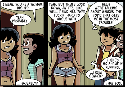 Malaya discussing how she's "probably" a woman due to how her body is.