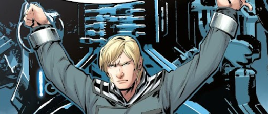 Roy with his wrists bound, and he looks pissed.
