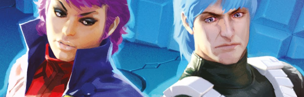 Azonia and Kyron, looking down at some Micronians off-panel.
