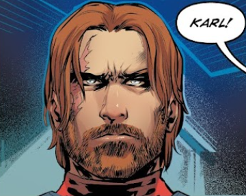 Karl Riber, looking grizzly and war-hardened.