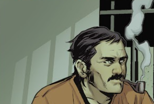 Henry Gloval (clone) in a jail cell, with his famous pipe.