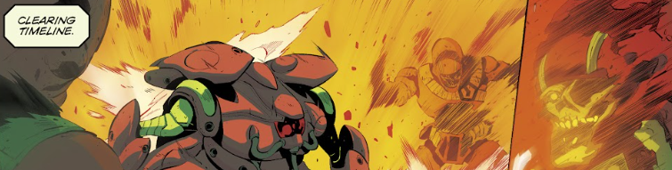 The giant zombies getting obliterated from this timeline.