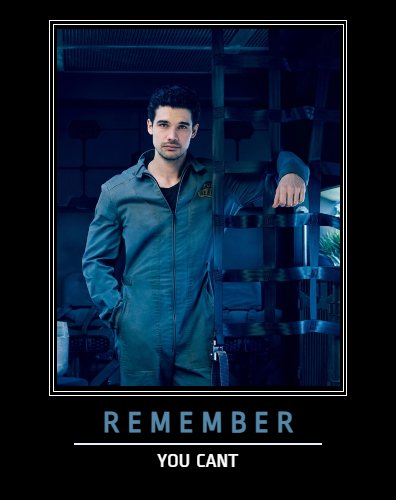 A 90s motivation poster with James Holden looking out forlornly to the viewer. Its slogan is "Remember You Can't," a play on the original "Remember The Cant."