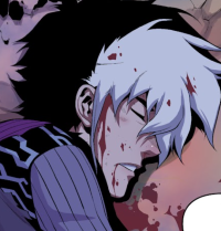 A different version of Rick Hunter, but he is injured and has white-bleached bangs. He is currently unconscious.
