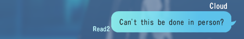 A text from Cloud: Can't this be done in person?