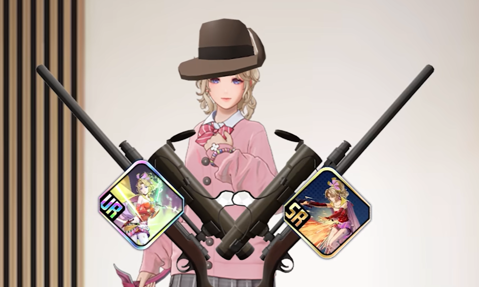 Terra with two abilities that allow AoE attacks. She is also sporting a dapper hat and two sniper rifles.