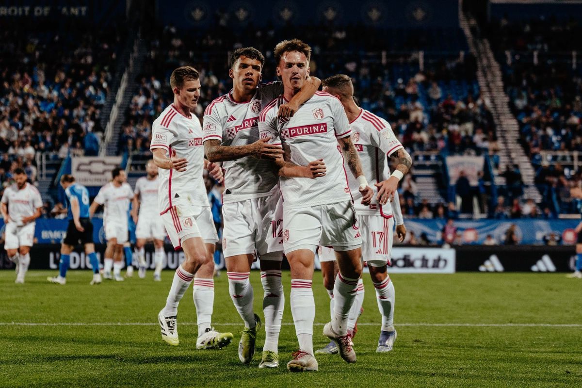 Conrad Wallem celebrates in Montreal. Courtesy St. Louis CITY SC.