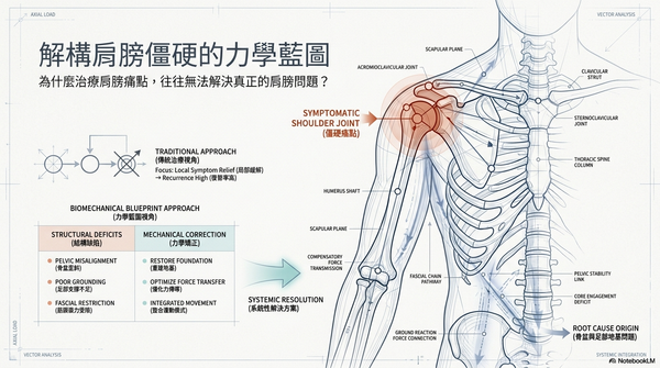 為什麼肩膀卡卡，有時卻是要訓練骨盆與足弓？