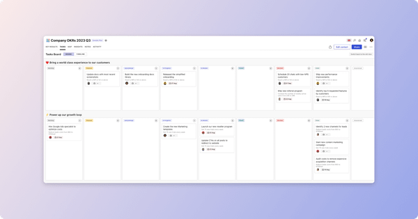 Updated Kanban view — manage projects based on status