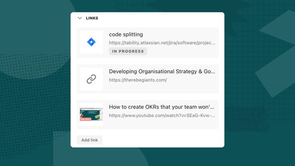 Contextual links for your strategic initiatives