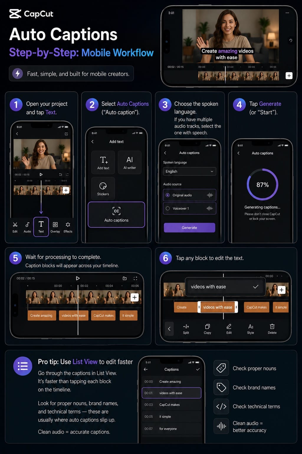 : CapCut Auto Captions Step by Step: Mobile Workflow