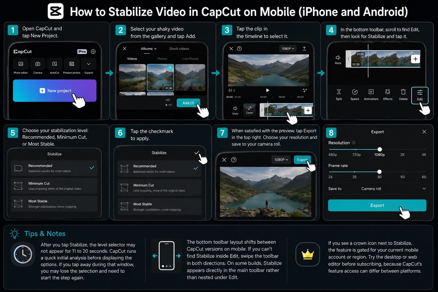: How to Stabilize Video in CapCut on Mobile: iPhone and Android