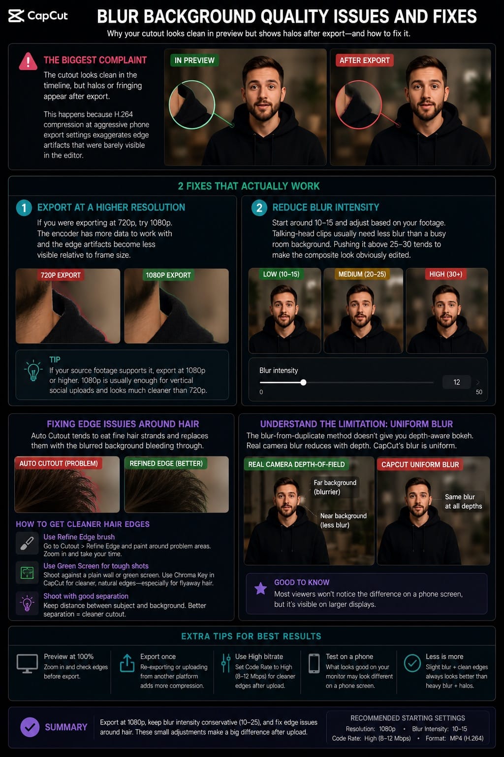 CapCut Blur Background Quality Issues and Fixes