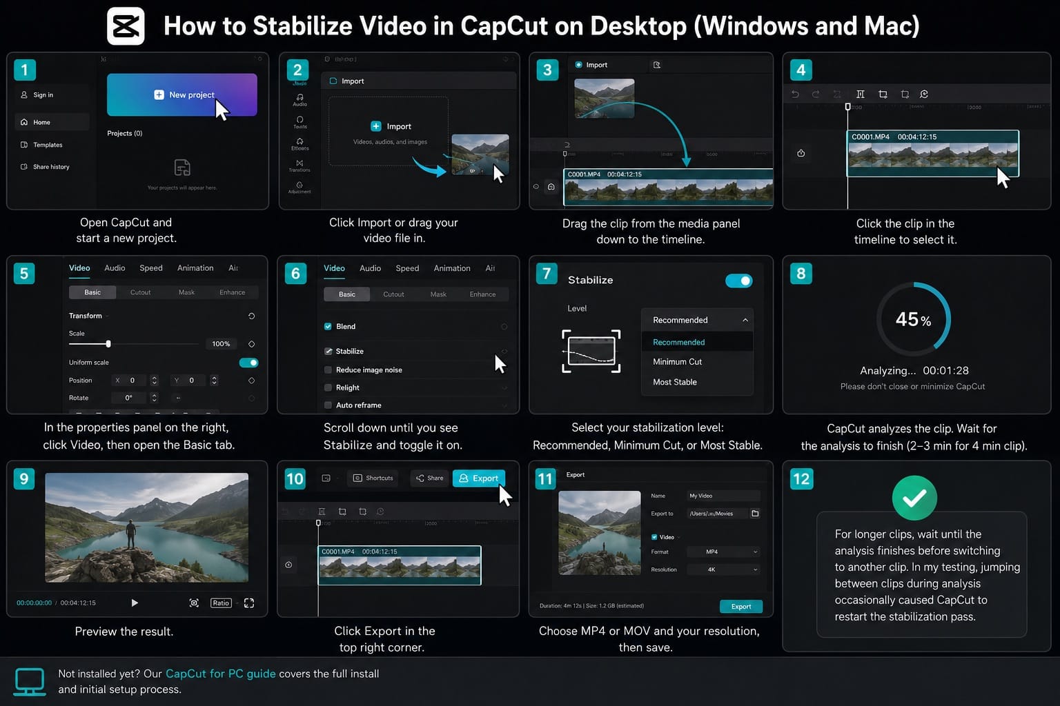 How to Stabilize Video in CapCut on Desktop: Windows and Mac