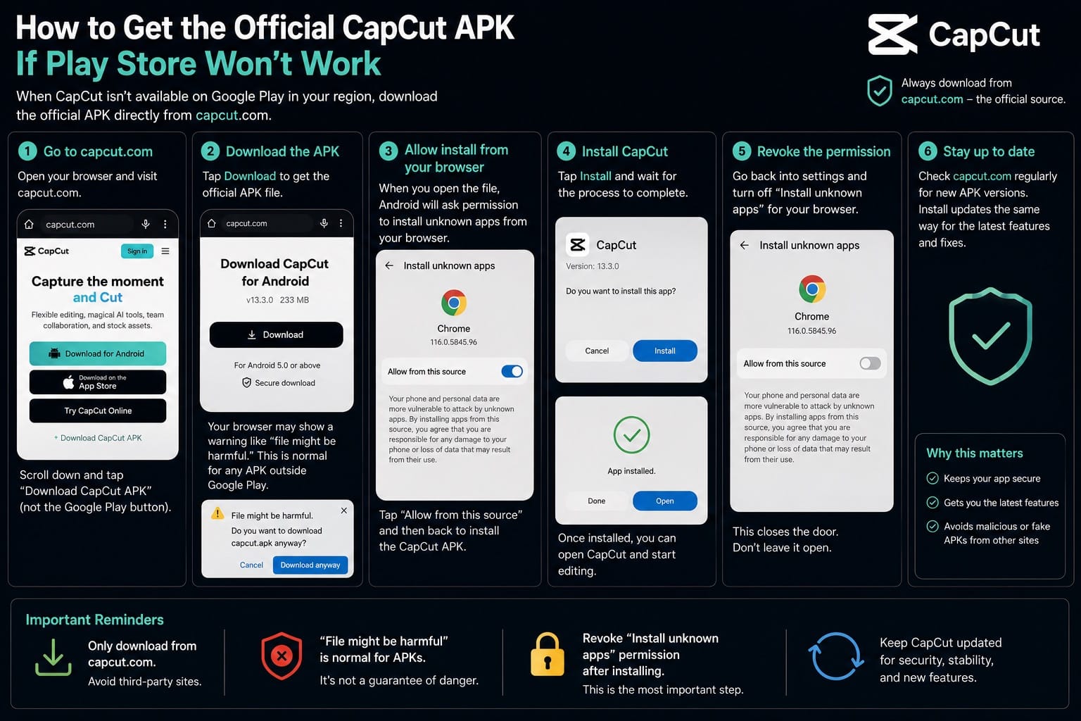 Getting the official CapCut APK when Play Store won't work