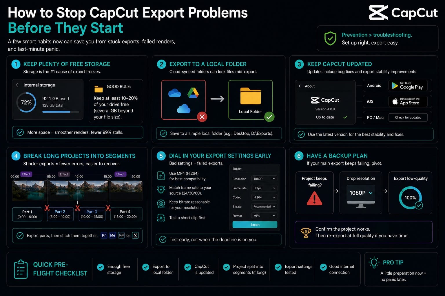 Preventing CapCut export problems before they start